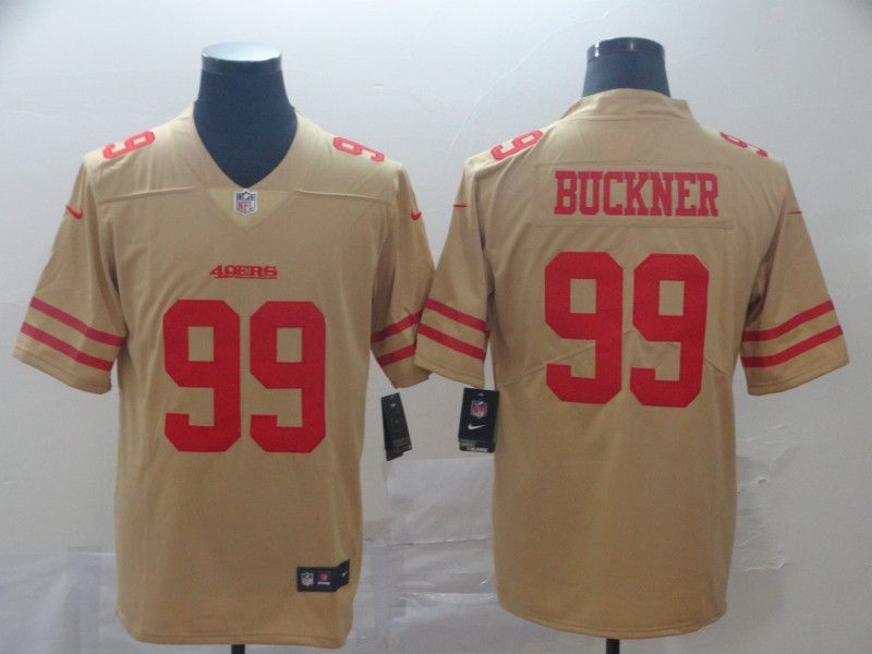 Men San Francisco 49ers #99 Buckner Yellow Nike Vapor Untouchable Limited Player NFL Jerseys